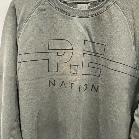 P.E Nation Swingman Raglan Logo Pullover Sweatshirt in Green XL - Picture 4 of 7